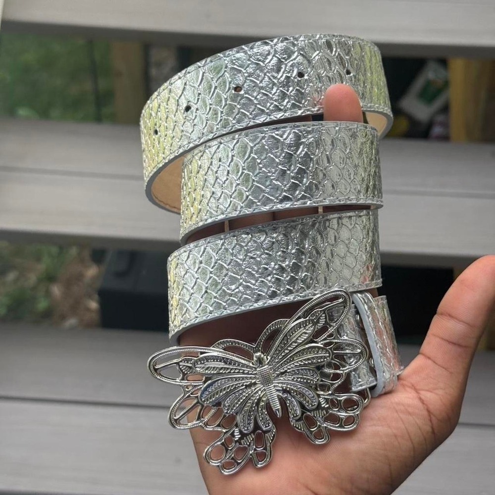 Silver Rhinestone Butterfly Belt - Picture 2 of 6